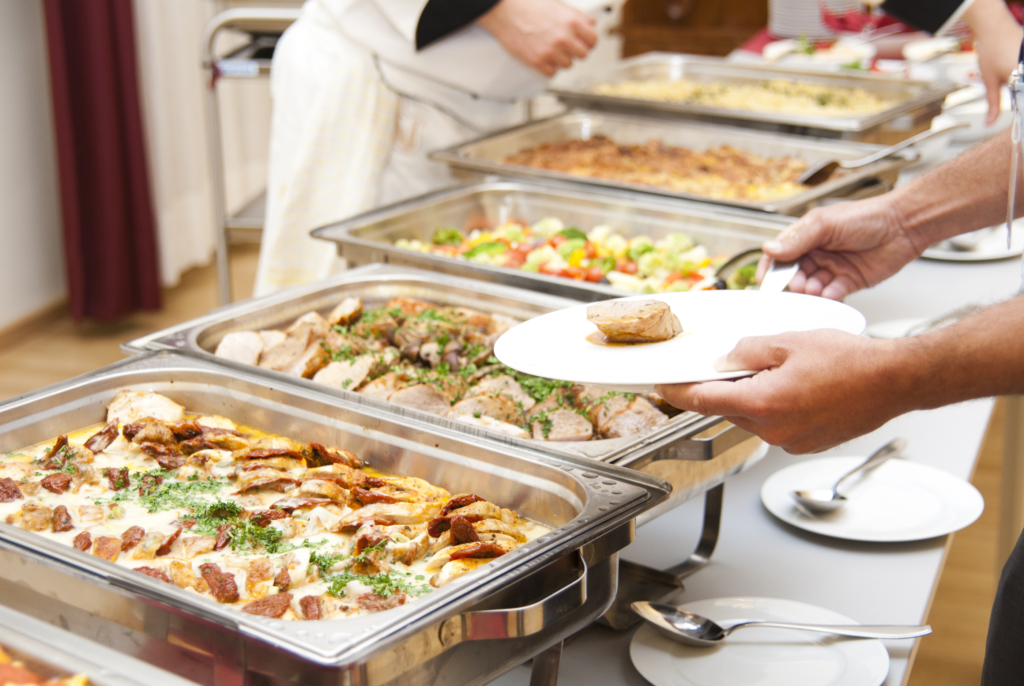 catering buffet on table